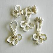 Frog fastenings 65 mm - White
