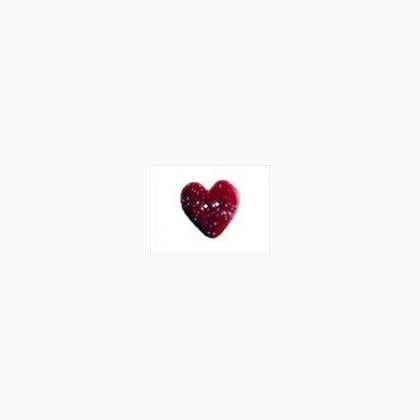 Button - Bordeaux Speckled Heart, Small