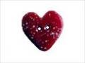 Button - Bordeaux Speckled Heart, Small