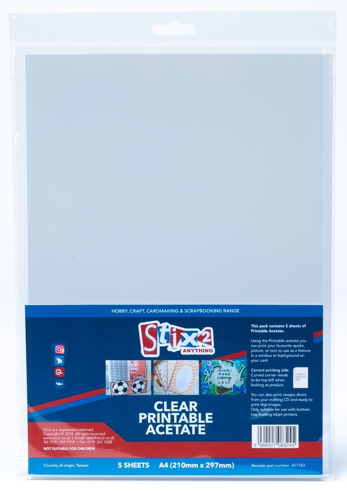 S57131-L1Clear Project Acetate Sheets 100 Micron thick 210mm x 297mm A4 AcidFree 