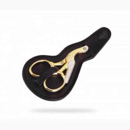 Golden Stork Embroidery Scissors – Leather Bag – Optima Idee Reg