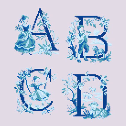 Le grand ABC «Toile de Jouy» Blue