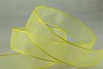 Wired Sheer Coloured Edge Ribbon 25mm - Yellow