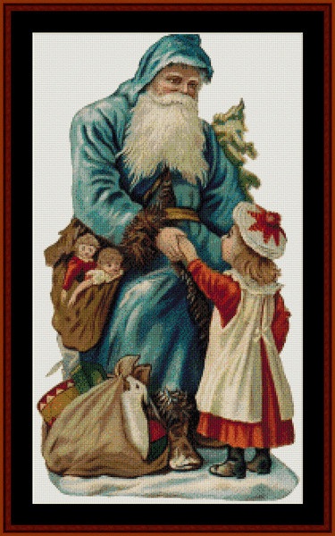 Vintage Art - Santa Greeting Girl