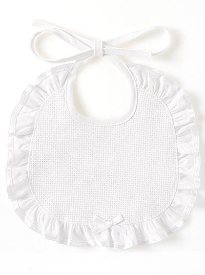 Frilled Bib - White