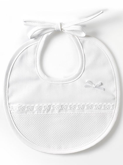 3 months round Bib - White