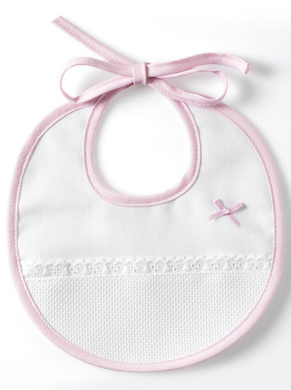 3 months round Bib - Pink