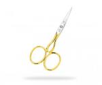 Customized scissors Gold Handle 9 cm. Eco-friendly leather pack