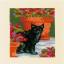 Greeting Cards: Cats between flowers