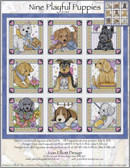 Nine Playful Puppies