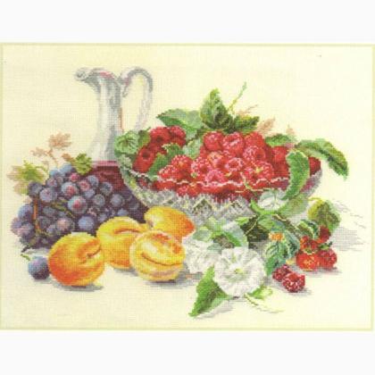 Apricots and raspberries