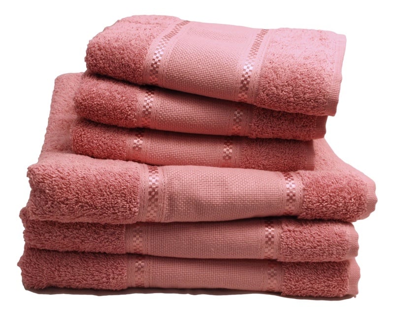 Couple of bath towels Dark Pink From Grigoletto Filati Bathroom Ready to Stitch Casa Cenina