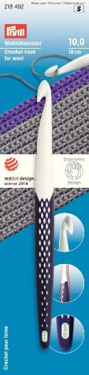 Crochet hook for wool, ergonomic, 10mm/18