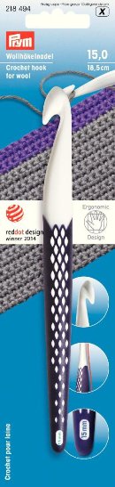Crochet hook for wool, ergonomic, 15mm/18.5