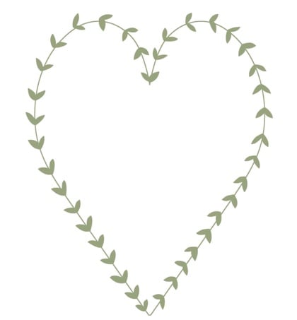 Heart of leaves embroidery offcut
