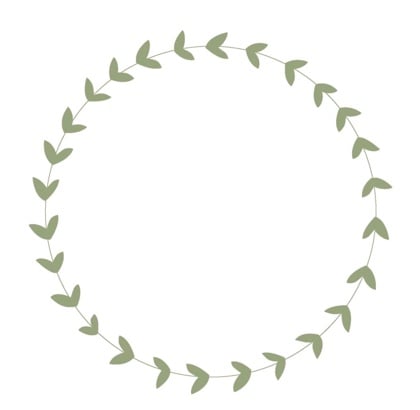 Wreath of leaves embroidery offcut
