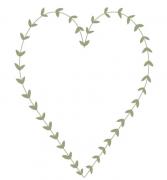 Heart of leaves embroidery offcut
