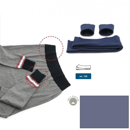 Cotton jersey hems - Aviation blued
