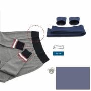Cotton jersey hems - Aviation blued
