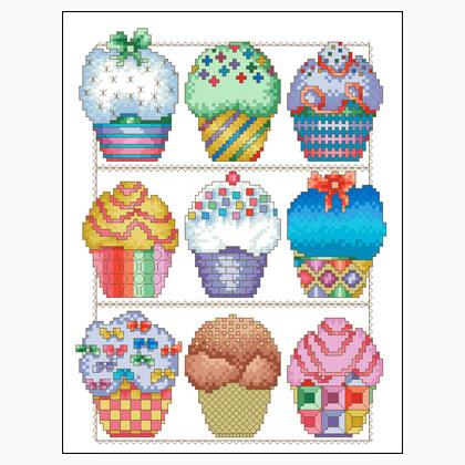 Cupcake Cross Stitch Chart