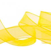 Wired Sheer Coloured Edge Ribbon 10mm - Yellow