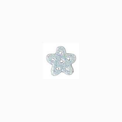 Button - Blue Glitter Snowflake, Small