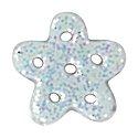 Button - Blue Glitter Snowflake, Small