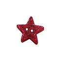Button - Red Glitter Star, Small