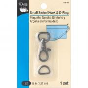 Small Swivel Hook & D-Ring - Gunmetal