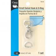 Small Swivel Hook & D-Ring - Nickel
