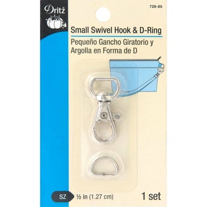 Small Swivel Hook & D-Ring - Nickel