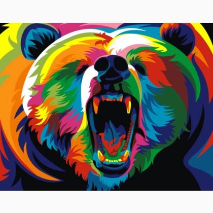 rainbow bear mini from artventura paint by numbers kits casa rainbowbear