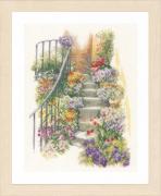 Escalier avec des fleurs