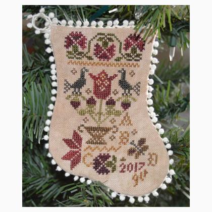 Sampler Stocking Christmas Ornament #2 Abby Rose Designs Cross Stitch Pattern