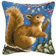 Front Cushion: Squirrel in Winter