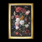 Still Life with Flowers in a Glass Vase, 1650-1683 - Black - Aid