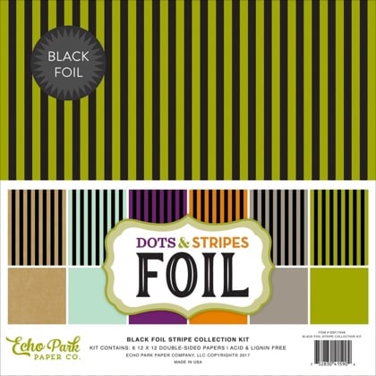 Paper Collection Set - Black Foil Stripe From Echo Park Paper Co