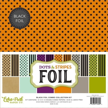 Paper Collection Set - Black Foil Dots & Stripe