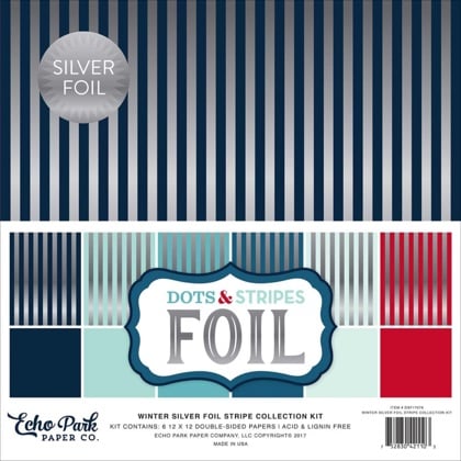 Paper Collection Set - Winter Silver Foil Stripe