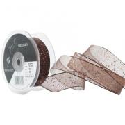 Random Glitter Ribbon 25mm - Brown