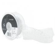 Random Glitter Ribbon 25mm - White