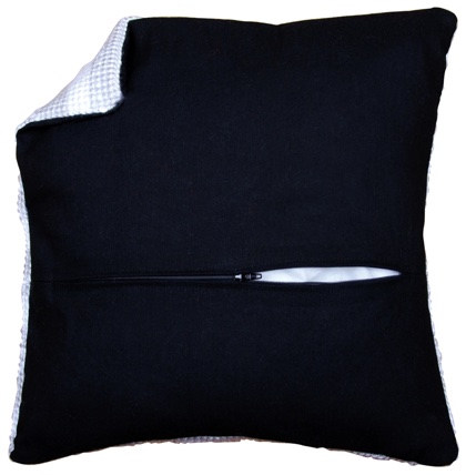 Square Cushion Back 45x45 with Zipper - black