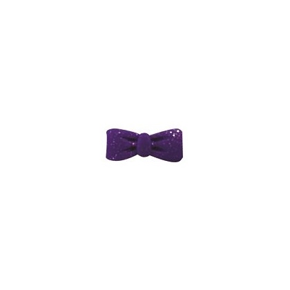 Button Purple Glitter Bow Tie