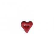 Button Dark Red Plain Folk Heart, Small