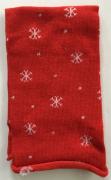 Elastic Tube - Snowflakes - Red/White - 30x8cm.