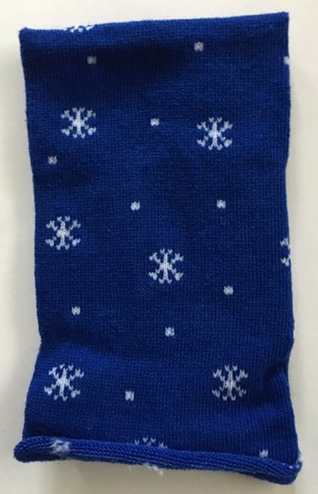 Elastic Tube - Snowflakes - Blue/White - 30x8cm.
