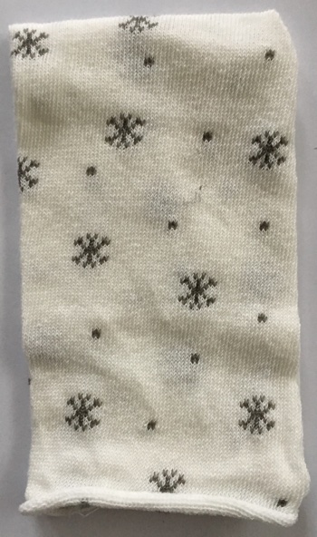 Elastic Tube - Snowflakes - Gray/White - 30x8cm.
