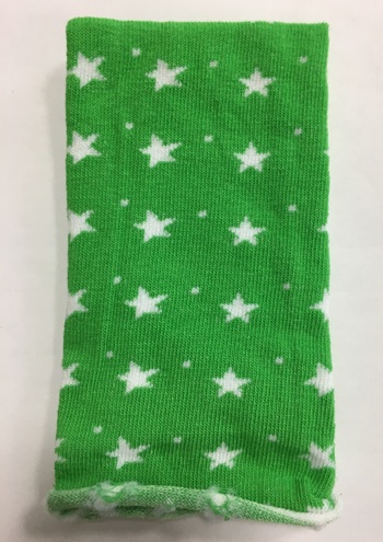Elastic Tube - Stars - Green/White - 30x8cm.