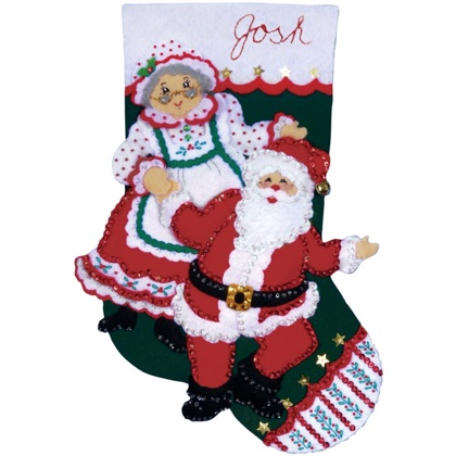 Dancing Claus Felt Stocking