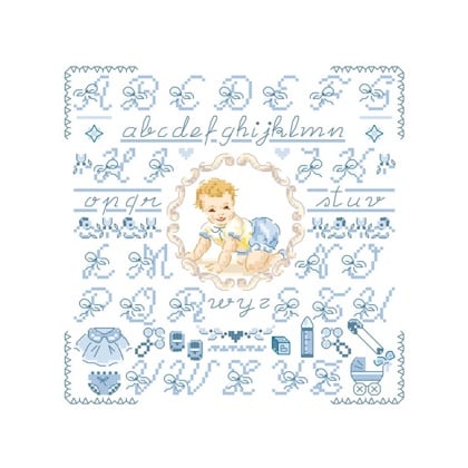 Petit Abc Bebe Bleu From Les Brodeuses Parisiennes Cross Stitch Charts Cross Stitch Charts Casa Cenina